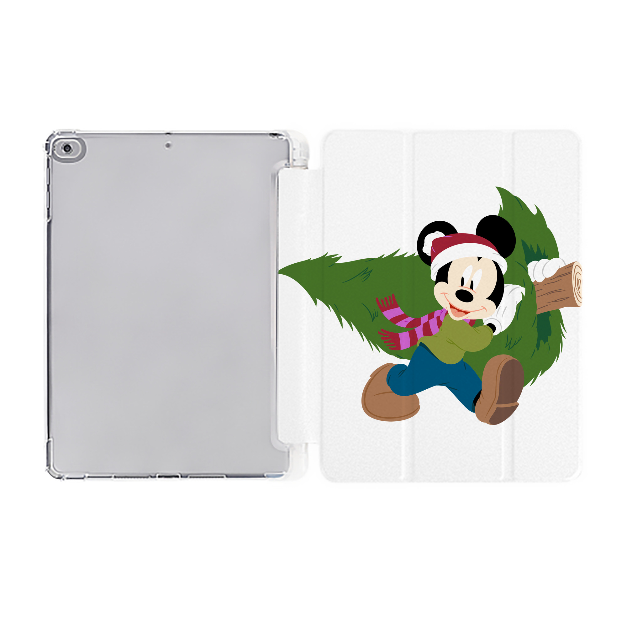 （画像用） ミッキーマウス Mickey Mouse IPad ケース ペン収納付き 三つ折りスタンド PUレザー×シリコン 対応機種9.5/10.5/10.9インチ